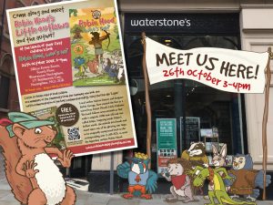 Robin Hood's Little Outlaws advertising their official book launch at Waterstones Nottingham