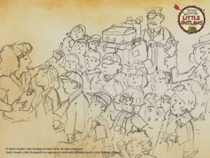 Child evacuees sketch for book 2 cover