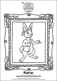 Marian the rabbit character colouring in sheet